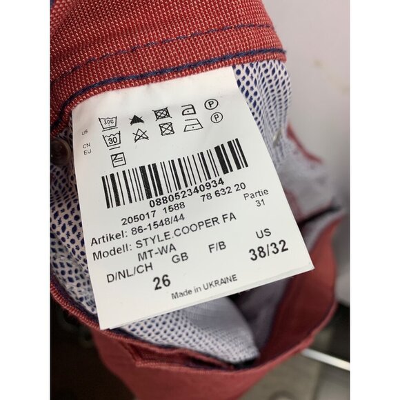 Brax Mens Cooper Fancy Regular Fit Red Pants - Picture 7 of 8